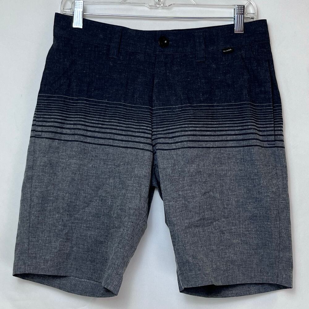 Travis Mathew Men's Black/Gray Striped Golf  Beach Vacation Shorts - Size 30